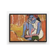 Modern Sanat Kirchner Güneşte Mavili Kız Çerçevesiz Poster 21x30 Cm A4 Tablo Modern Sanat