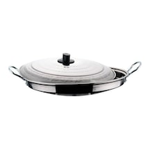 Üzüm Çelik Paslanmaz Çelik Kapaklı Saç Kavurma Tavası 40 Cm