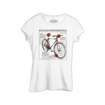 Bicycle Fundamentals Beyaz Kadın Tshirt 001