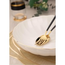Kütahya Porselen Bone Luz Altın Yaldız Gold 6 Adet 15 Cm Çorba Kasesi Diğer