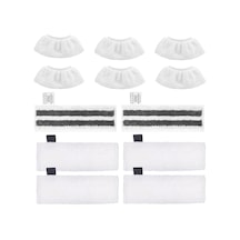 12 Adet Mikrofiber Bez Seti, Kärcher Buharlı Temizleyici Aksesuarları Easyfix Sc 2, Sc 3, Sc 4, Sc 5 İle Uyumlu, Makinede Yıkanabilir 4 Zemin Bezi Seti + 2 Zımpara Zemin Bezi + 6 El Başlığı