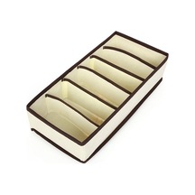 Sutyen İç Kravat Çorap Organizatör İçin Moda Uygun Katlanır Saklama Kutusu Çantası 6 Grid Bej Bej