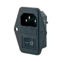 Power Soket Erkek Anahtarlı+Fuseli Kulaklı As-10E