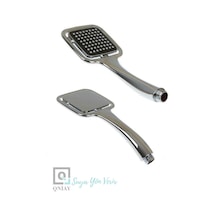 Krom Kaplama Siyah Kare Duş Başlığı 64 Delikli Black Silver Gri