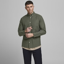 Jack & Jones Klasik Oxford Gömlek 12182486 Forest Night Koyu Yeşil