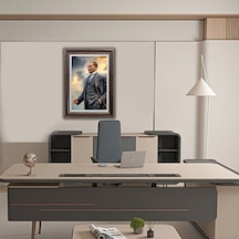 Çerçeveli Deri Atatürk Tablosu 44 Çerçeveli Tablo Işıklı Kumandalı 61x81 Cm Diğer