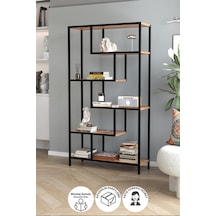 Bofigo 6 Raflı Kitaplık Dekoratif Kitaplık Metal Kitaplık Ofis Kitaplığı Larissa Çam Çam