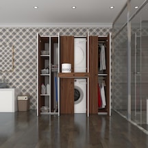 Kenzlife Çamaşır-Kurutma Makinesi Dolabı Ve Giysi Dolabı Çekmeceli Ebuzer Sol Raf Cvz 187X170X120 Banyo Çok Renkli