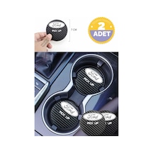 Ford Pick Up Yazılı Karbon Araç Bardak Altlığı Ford Pick Up Modeli İçin 7 Cm Şık Tasarım 2 Adet 2 Adet