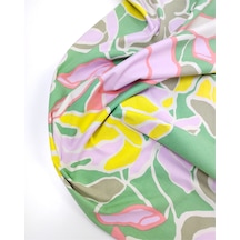 Yeşil Pembe Sarı Renklerde Çiçek Desenli Hafif Esnek Pamuk Poplin Benzeri Dokuma Kumaş Gömleklik & Elbiselik 130x320cm-12541 Yeşil,pembe,sarı