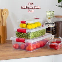 Porsima Org-466 Fresh 4 Lü Çok Amaçlı Kapaklı Saklama Kabı Seti