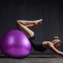 Büyük Boy Pilates Topu 65 CM Plates Topu + Pompa Mavi