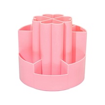 Ganzhoushop Masaüstü Düzenleyici Döndürülebilir Kalemlik Standı Saklama Kutusu Kalemlik Kırtasiye Saklama Kutusu Plastik Kalem Saklama Kutusu Beyazpembe