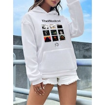 Uyguntarz Unisex The Weekend Baskılı Oversize Sweatshirt beyaz