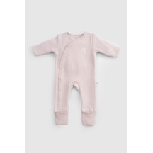 Kendinden Patikli Ve Eldivenli Kapitone Pembe Bebek Tulumu Pembe