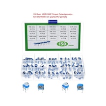 150 Adet 100r/1mr Trimpot Potansiyometre Seti Dik Rm065 15 Çeşit Şeffaf Çantada