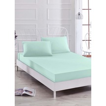 Çift Kişilik Ranforce Kumaş Lastikli Fitted Çarşaf Takımı Mint