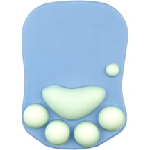 Jzcat Kedi Pençesi Silikon Bilek Mouse Pad Süper Yumuşak Pu Mouse Pad El Desteği-mavi