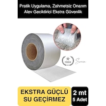Ekstra Güçlü 2 Mt Dış Cephe Su Geçirmez Sakız Bant Yalıtım Çamur Bandı Sızdırmaz 5 Adet