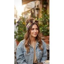 Serin Esinti Desen 55x55cm Bandana/fular Çok Renkli