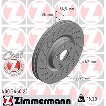 Zımmermann 400.3660.20 Fren Diski Ön Mercedes Amg W204 S204 W205 S205 C205 A205 W212 S212 C207 A207 W221 C216 A0004212012 -