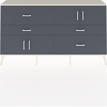 Arges Konsol 2 Raflı 4 Çekmeceli 4 Kapaklı 176x30x99 Aytaşı-antrasit Antrasıt/antrasıt - Aytası