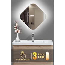 Led Işıklı Asimetrik Banyo Ve Konsol Aynası Beyaz