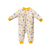Bebegen Unisex Sarı Biyeli Harf Baskılı Uyku Tulumu Çok Renkli