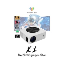 Wearfitpro X1 Android Projektör Otomatik Odaklama 2.4g 5g Wifi Led Lamba 1080p Hd Akıllı Projeksiyon Cihazı