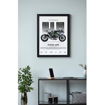 Kawasaki Ninja H2r Ahşap Çerçeveli Poster Tablo Hyperbike Aerodinamik Tasarım