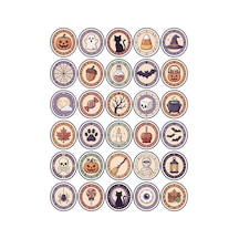 30 Adet Pastel Sevimli Cadılar Bayramı Sticker Seti - Laptop Defter Telefon Ajanda Çok Renkli