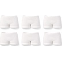 İncili 6'lı Set Kız Çocuk İp Askılı Raporlu Ribana Boxer - Pembe - Bej - Lila Çok Renkli