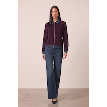 Guitar Casual Bordo Örme Ceket