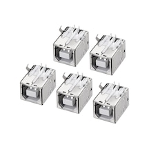 5 Adet Usb B Tipi Dişi Konnektör Beyaz Lehim Tip Yazıcı Kablosu Dişi Soket