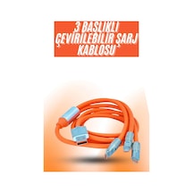 Hubrendy Tekno Çoklu Şarj Kablosu Usb Type-c İos Uyumlu 120w Hızlı Şarj Kablosu 27090520