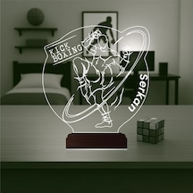 Luvivia Kick Box Boksör Hediye Kişiye Özel 3d Lamba - Masa Gece Lambası Şeffaf