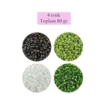 Dökme Cam Kum Boncuk 8/0 3 Mm - 4 Renk - Toplam 80 Gram - Bnc418 Diğer