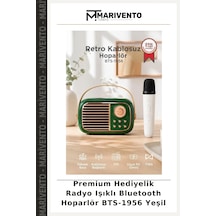 Premium Hediyelik Radyo Işıklı Bluetooth Hoparlör Bts-1956 Yeşil