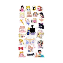 Lexroo Sailor Moon Sticker Laptop Tablet Telefon Ajanda Bullet Journal Motor Sticker Suya Dayanıklı