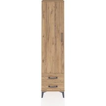 Arges Dolap Tek Raflı 2 Çekmeceli Tek Askılı 44x30x182 Çam-çam Çam