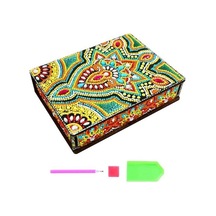 Novahub Yeşil 1 Takım Elmas Boyama Saklama Kutusu Sanatsal Taklidi Dekoratif Dıy Ahşap Mücevher Kutusu Kiti Ev İçin