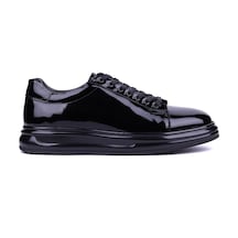 Fosco - Hakiki Rugan Deri Siyah Renk Erkek Sneaker - 3240-1521 Siyah