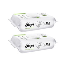 Sleepy Islak Havlu Mendil 90 Yaprak Natural Yenidoğan 2 Li Set 180 Yaprak Plastik Kapaklı Tekli