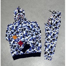 Tarzyeri Unisex Pubg Bape X Shark Eşofman Takımı - Gri 001