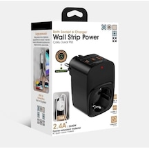 Vetech Akım Korumalı Priz 1x Priz, 2x Type-c, 1x Usb Port Çıkışlı Tekli Siyah