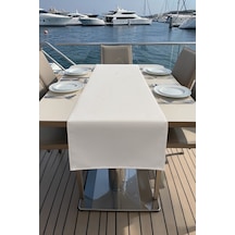 Marin Masa Örtüsü Runner 145x40 Su Geçirmez Outdoor Keten Tekne Bahçe Salon Mutfak Krem