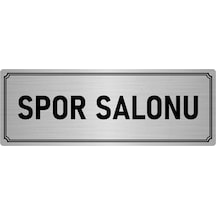 Metal Yönlendirme Levhası, Departman Kapı İsimliği Spor Salonu 10x20 cm Gümüş Renk