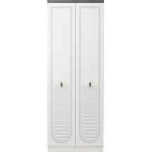 İrem Kapaklı Asklıklı 2 Kapaklı Gardrop 80x60x215cm Beyaz - Gri