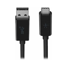 Usb 3.1 Usb-c - Usb-a Kablosu, 0,9 M Usb-ıf Sertifikalı, 10 Gbps, Ultra Hd 4k , Siyah Standart
