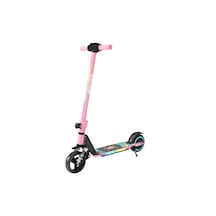 Electron S5 Elektrikli Çocuk Amortisörlü Led'li Scooter Pembe + Dizlik Dirseklik Pembe